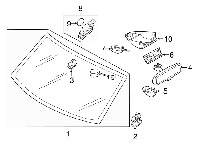 Mirror Inside Cap 7P6-858-547-B-9B9 - View 15