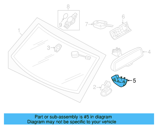 Mirror Inside Cap 7P6-858-547-B-9B9 - View 7