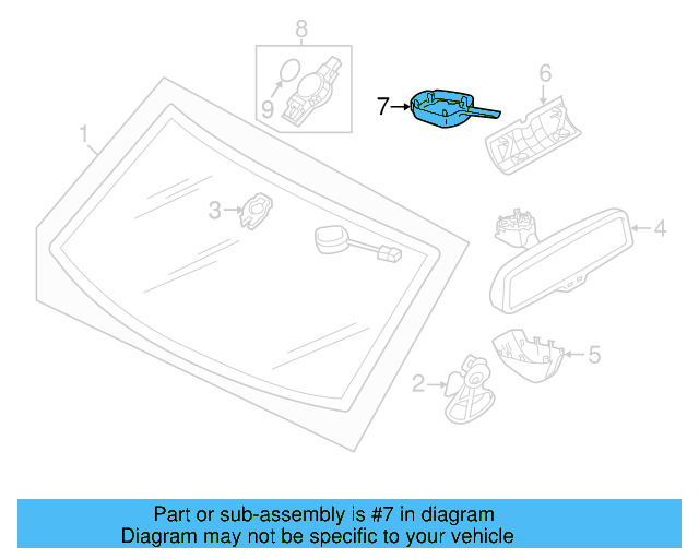 Mirror Inside Cap 7P6-858-547-B-9B9 - View 9