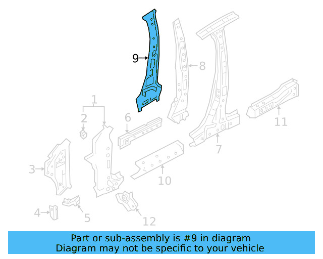 Pillar Reinforced 561-809-443-A - View 2