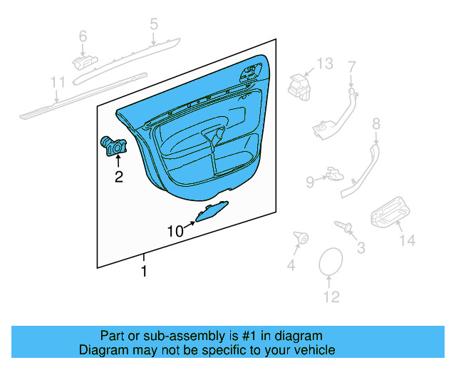 Door Interior Trim Panel 1K9-867-212-DB-YDW - View 3