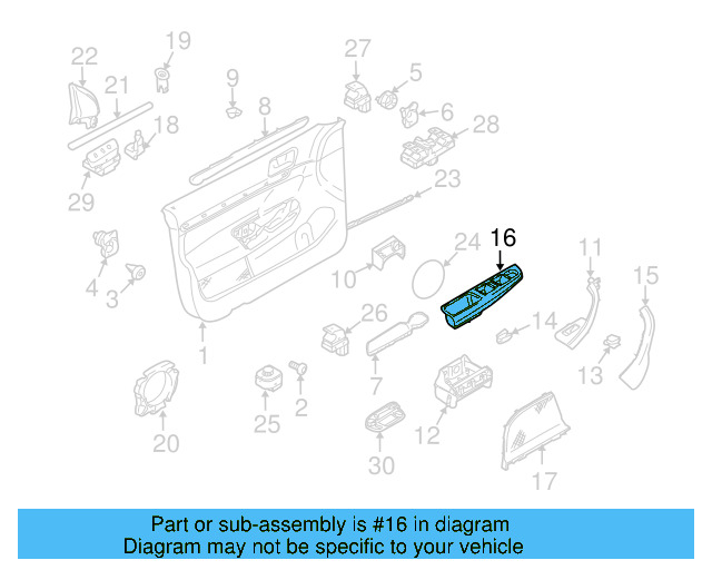 Door Window Switch Bezel 1K4-868-049-C-81U - View 5