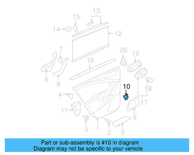Lower Center Pillar Trim Clamp 1C0-867-388 - View 13
