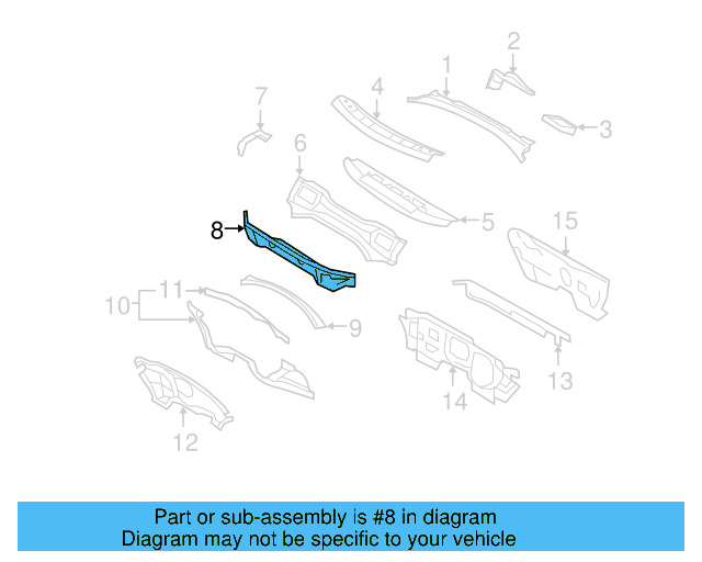 Cowl Water Deflector 1K0-805-275-A - View 8