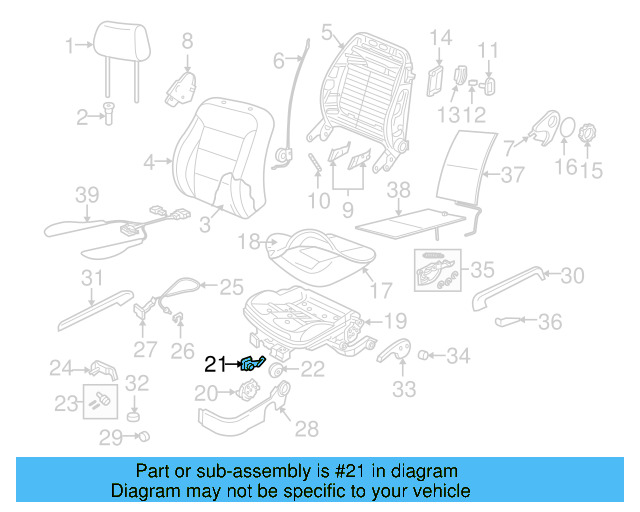 Seat Frame Guide 1J0-882-240-D - View 13