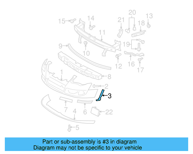 Bumper Cover Side Support 3C0-807-178 - View 2
