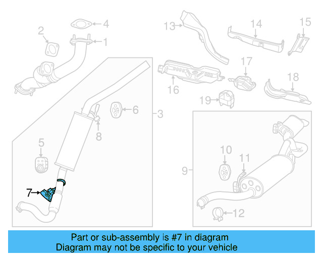 Converter & Pipe Front Bracket 7B0-253-099 - View 2