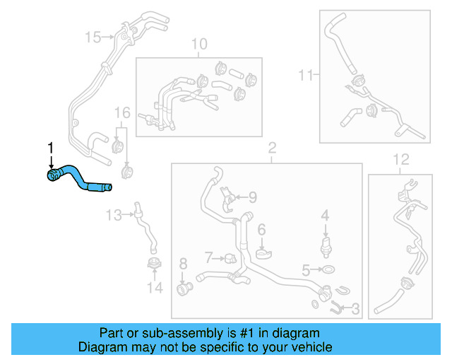 Upper Hose 5Q0-122-101-GJ - View 3