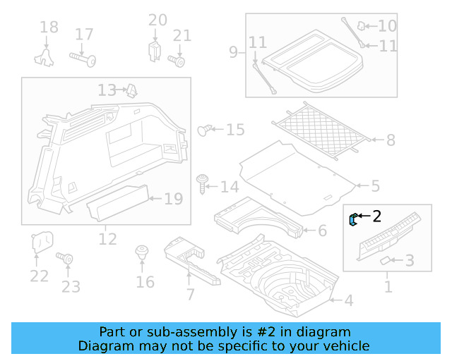 Rear Body Trim Retainer 3G8-860-267 - View 3