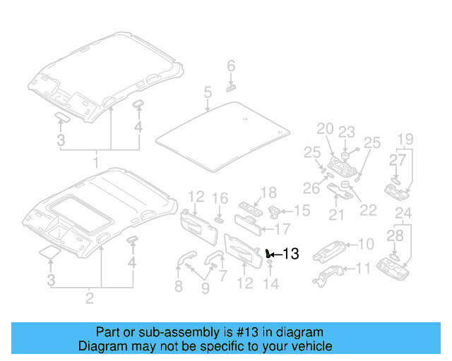 Dome Lamp 1J0-947-103-E-Y20