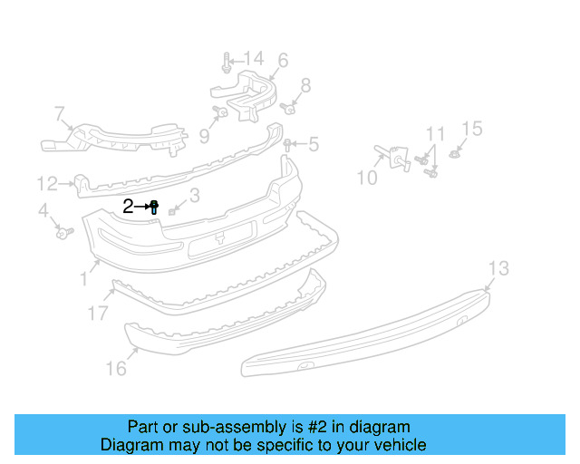 Bumper Cover Support Rail Bolt 6N0-807-199 - View 3