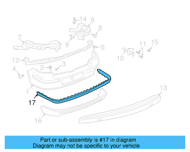 Bumper Trim (Unpainted) 1j5807423agru - View 3