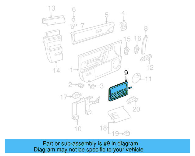 Door Trim Panel Pocket 1C0-867-131-B-2QL