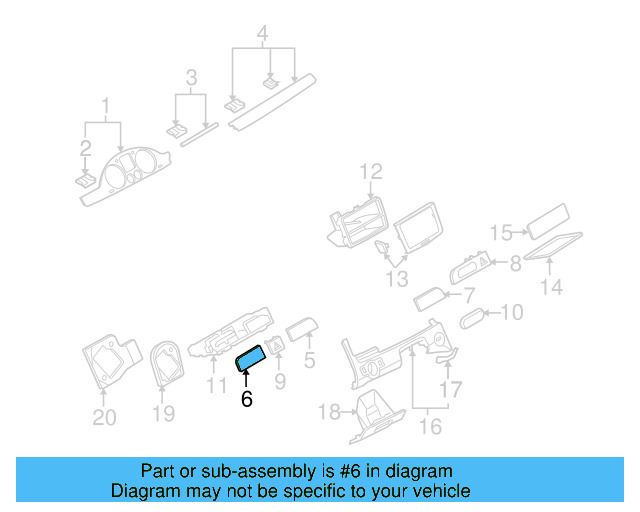 Trim Bezel 3C0-858-341-Q-20V - View 6