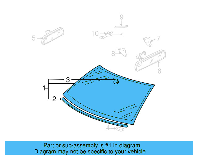 Windshield 1J0-845-011-AD - View 3