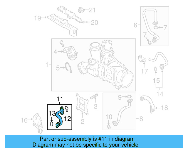 Water Outlet Pipe 06K-121-492-M