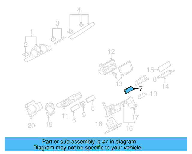 Trim Bezel 3C0-858-342-R-3H5 - View 14