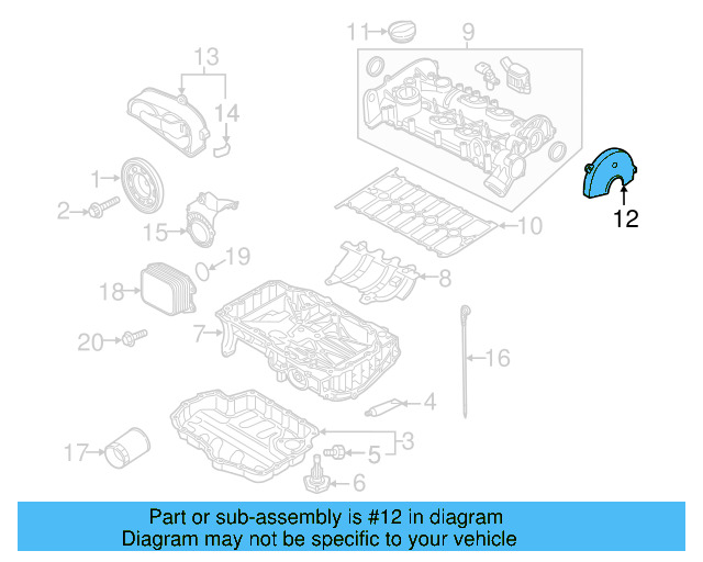 Upper Timing Cover 04C-109-121-E - View 8