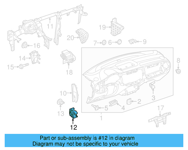 Instrument Panel Cross 1K1-858-383-A - View 14