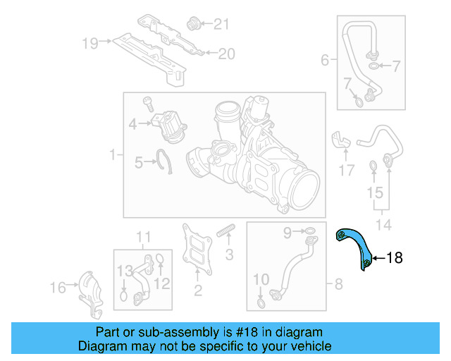 Turbocharger Mount Heat Shield Bracket 06K-145-383 - View 12