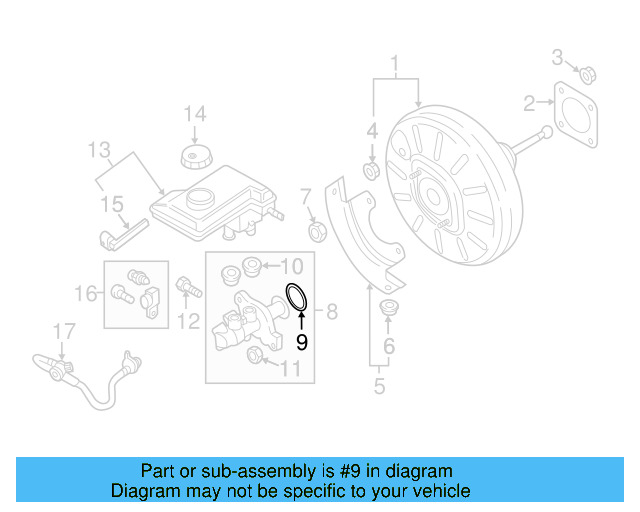 Master Cylinder Gasket 8K0-611-243-B - View 9