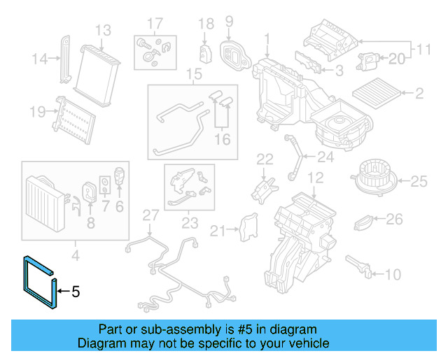 Evaporator Assembly Gasket 5Q0-820-061-B