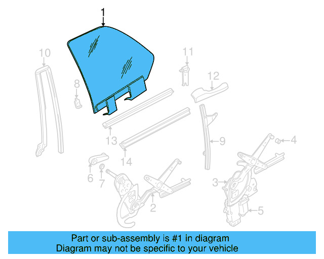 Glass 1E0-845-041-A - View 2
