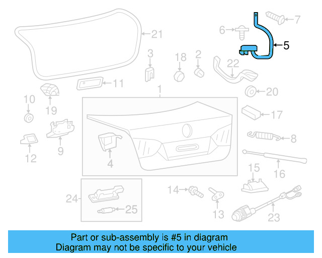 Deck Lid Hinge 5C6-827-302-D - View 3