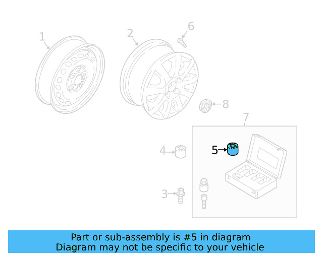 Wheel Bolt Cover 3C0-601-173-9B9 - View 13