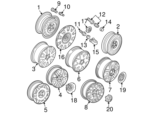 Wheel Cover 3B0-601-147-G-GJW