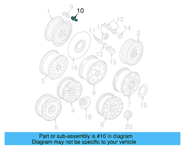 Valve Stem Extension 3B0-601-373-A - View 44