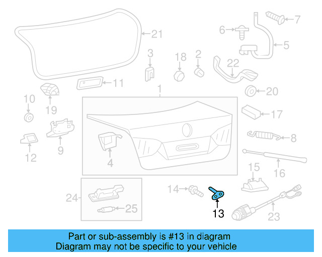 Deck Lid Striker 5C6-827-507-B - View 15