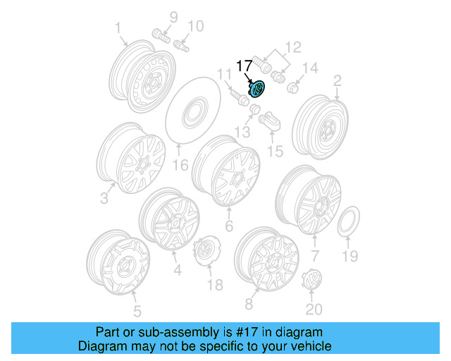 Center Cap 7D0-601-165-BXF - View 10
