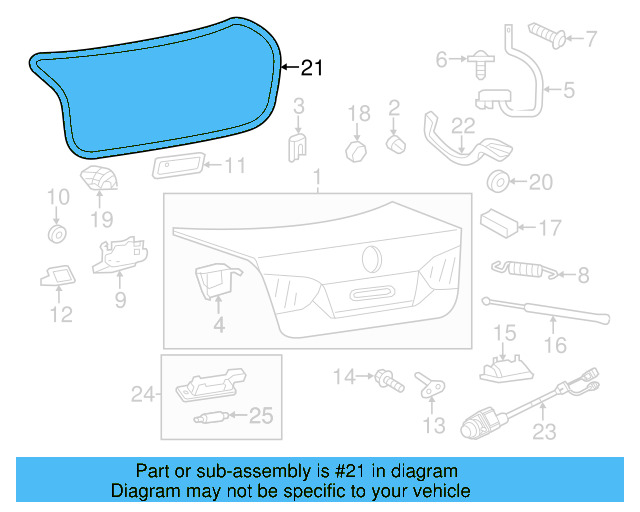 Deck Lid Seal 5C6-827-705-A-5AP - View 3