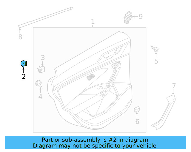 Door Trim Panel Rear Clip 510-868-246