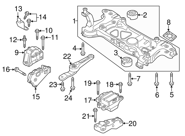 Engine Cradle Mount Bolt N-105-580-02 - View 2