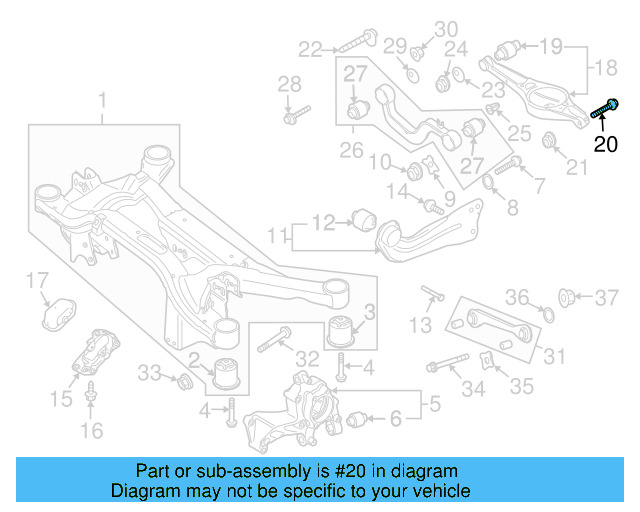 Lower Control Arm Mount Bolt N-106-286-01 - View 6