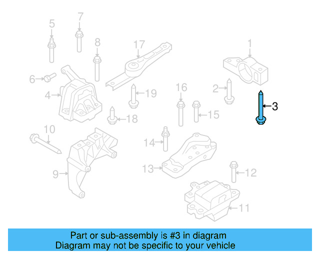 Side Support Mount Bolt N-107-015-01