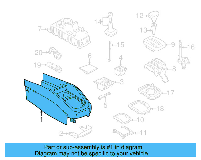Front Console 1J1-863-201-L-2QL - View 2