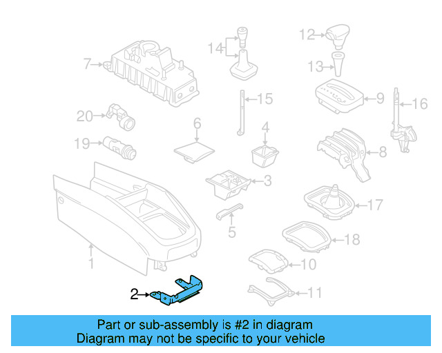 Console Body Front Bracket 1J0-863-531-C - View 4