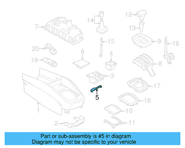 Console Compartment Bracket 1J0-857-979 - View 7