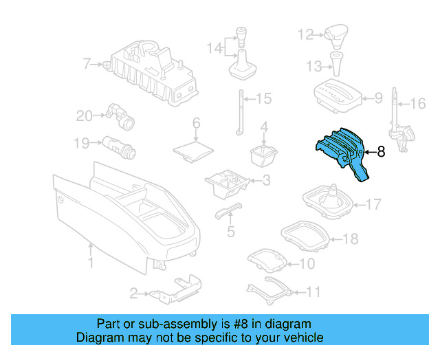 Automatic Transmission Shift Cover Plate 1J0-713-273-C - View 9