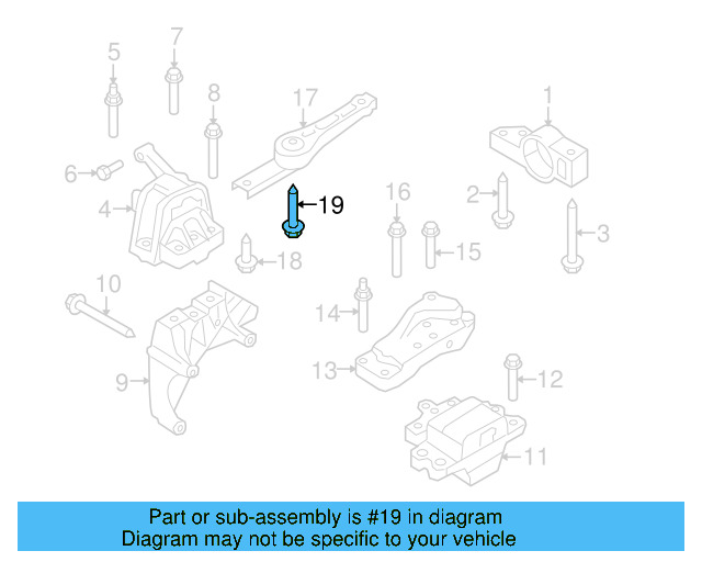 Rear Support Mount Bolt N-105-131-02 - View 12