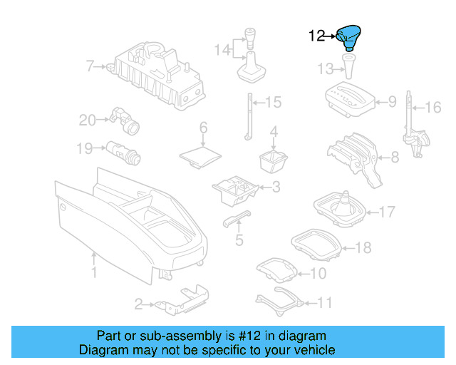 Shift Knob 1J1-713-139-F-4EC - View 8