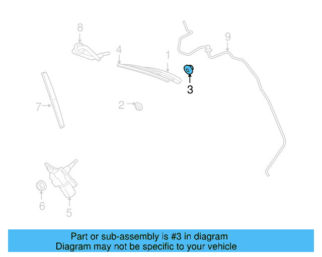 Wiper Arm Cap 7B0-955-435-A - View 3