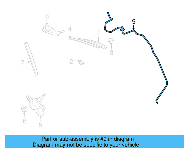 Washer Hose 7B0955751B - View 5