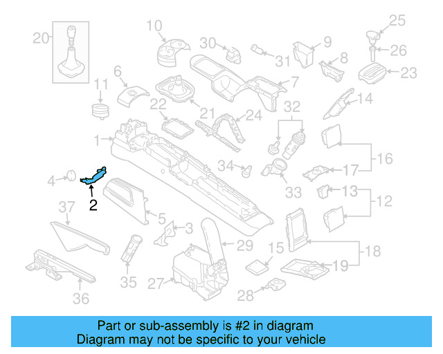 Console Body Front Bracket 1J0-863-531-C - View 5