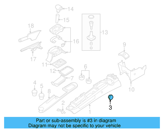 Console Body Hole Cover 1C0-863-276-B-08H - View 19