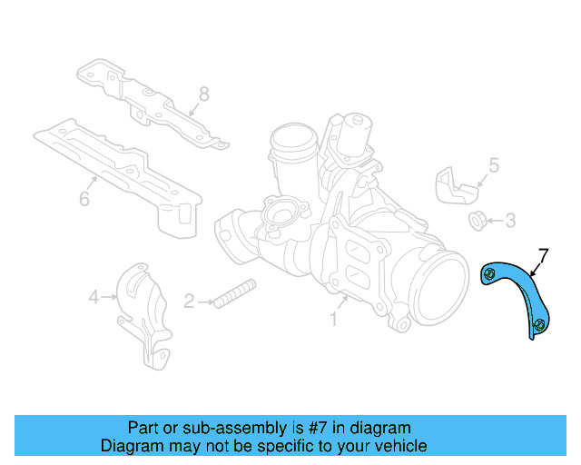 Turbocharger Mount Heat Shield Bracket 06K-145-536-B - View 8