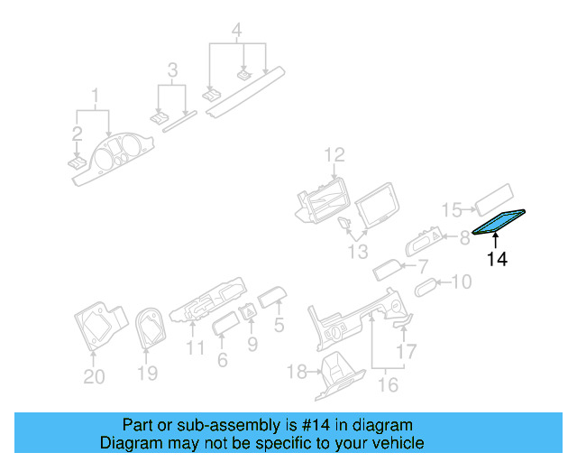 Storage Compartment Insert 1K0-858-169-9B9 - View 12